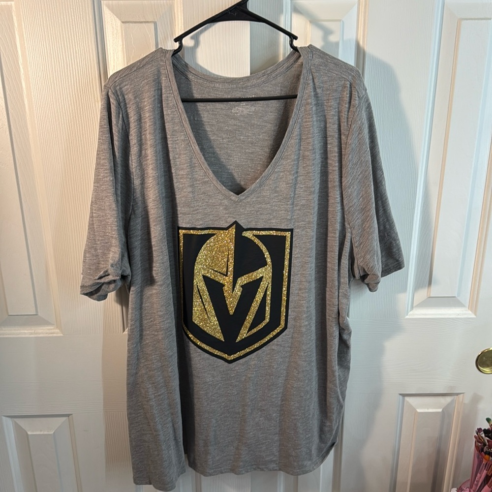 Lane bryant perfect sleeve tee with golden knights vinyl logo added.